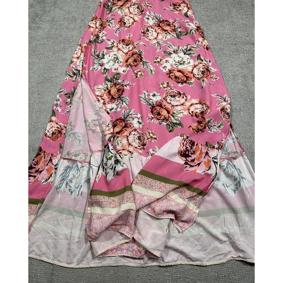 Maaji Dress Womens‎ Large Lisse Pink Floral Maxi Vacation Resort Viscose - Picture 6 of 11